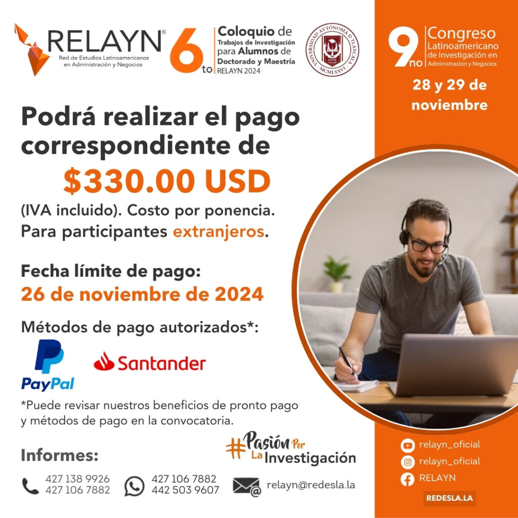 RELAYN 19. Pago extranjeros.relayn.redesla.la