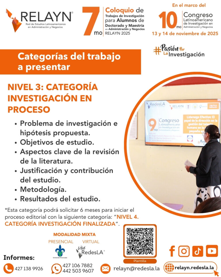 CATEGORÍA INVESTIGACIÓN EN PROCESO - 7MO COLOQUIO RELAYN 2025 relayn.redesla.la