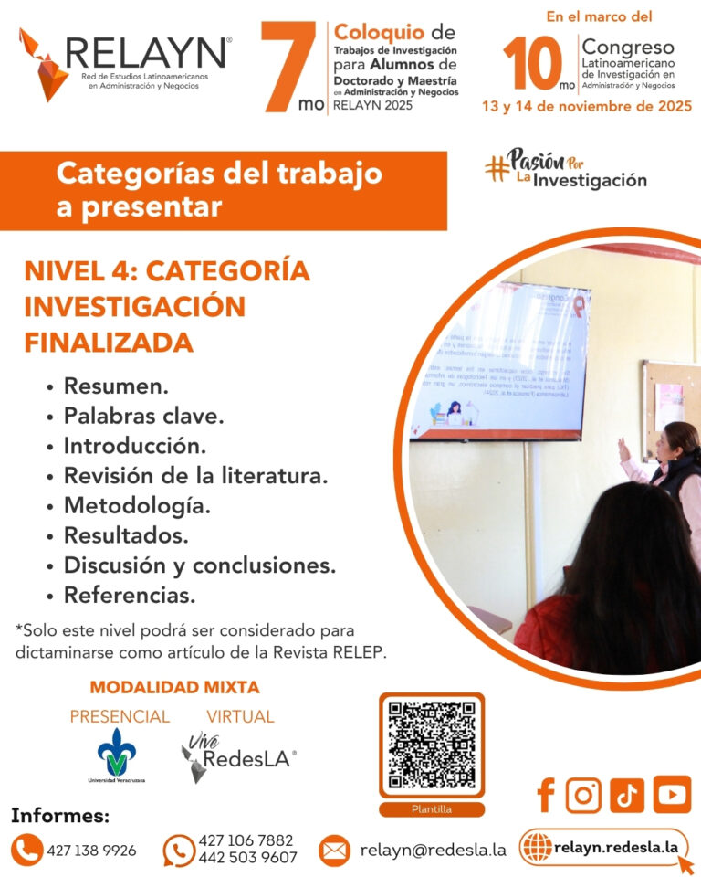 CATEGORÍA INVESTIGACIÓN FINALIZADA - 7MO COLOQUIO RELAYN 2025 relayn.redesla.la