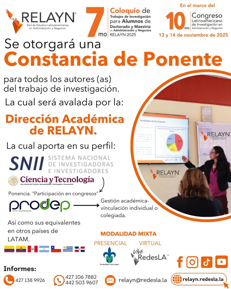 CONSTANCIA DE PONENTE - 7MO COLOQUIO RELAYN 2025 relayn.redesla.la
