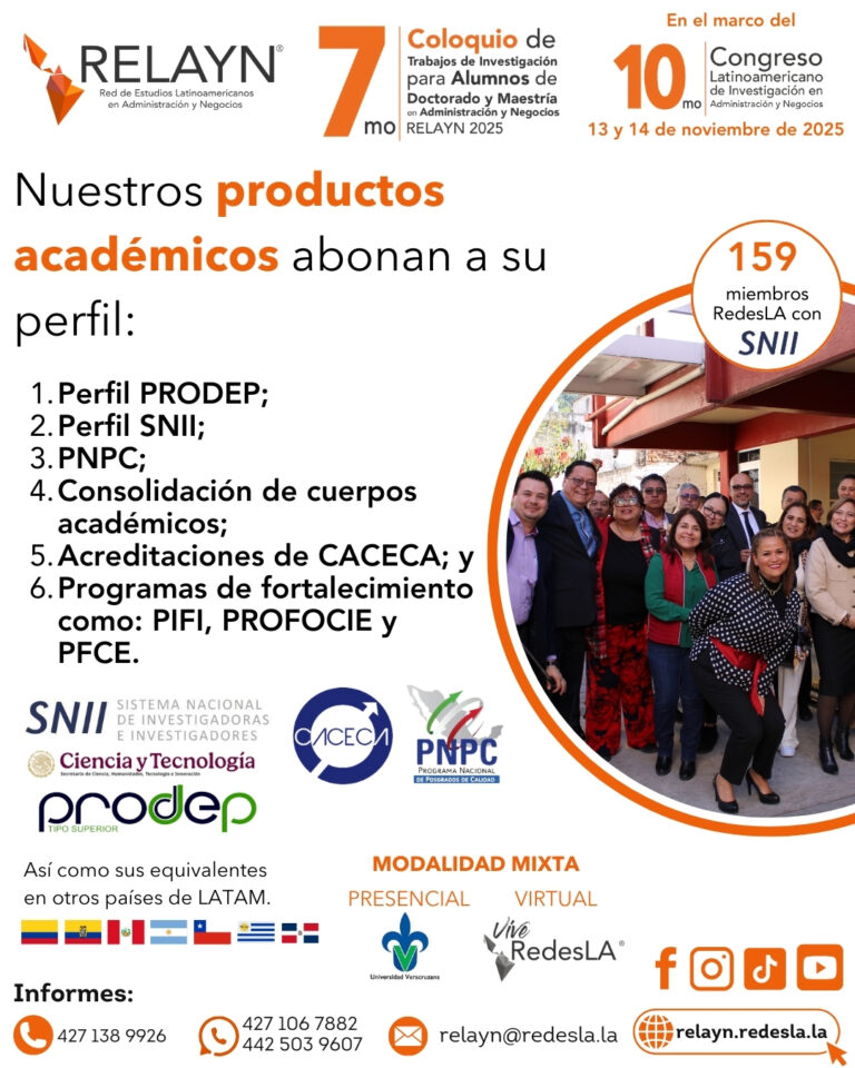 NUESTROS PRODUCTOS ACADÉMICOS ABONAN A - 7MO COLOQUIO RELAYN 2025 relayn.redesla.la